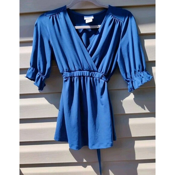 Oh Baby By Motherhood Womens Maternity Blouse Top Size Medium M Torquoise Aqua - Picture 2 of 10